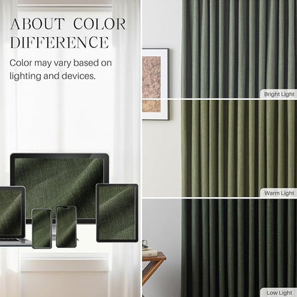 AUSSPVOCT Pinch Pleated 90 Inch Linen Curtains 100% Blackout - Image 9