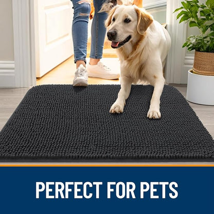 OLANLY Dog Door Mat for Muddy Paws 32x20, Super Absorbent Chenille Mud Mat | - Image 6