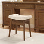 LUE BONA Solid Wood Vanity Bench Stool, 17.3" H Ergonomic Saddle Stool by LUEBONA