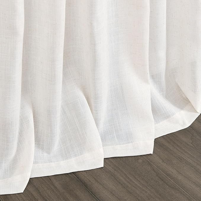 Ivory White Linen 144 Inch Curtains - Image 9