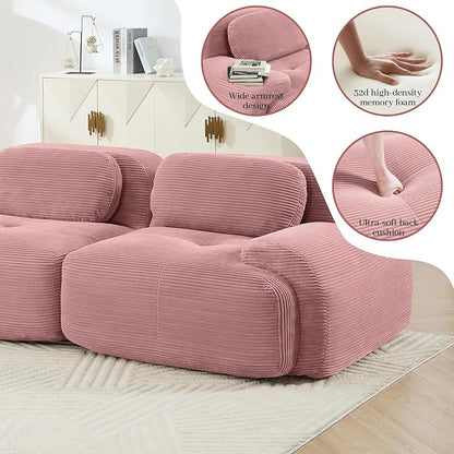 Boneless Sectional Couch, No Assembly Required, 81.8” U Shaped Modular Cloud - Image 7