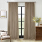 Light Brown Pleated Linen 100% Blackout Curtains 90 Inches Long by Twodrapes