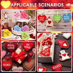 JULBEAR Valentine's Day Cookie Stencils, 36 Pieces Valentine's Conversation Heart Cookie Coffee Stencils for Cookies Baking Coffee Decoration Valentine's Day Party Heart Love Phrase Sign Crafts