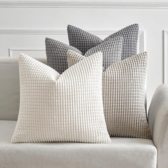 MIULEE Timeless Neutral Pillow Covers 20x20 Inch Set of 4 Mid Century Modern by MIULEE