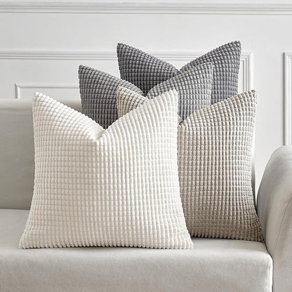 MIULEE Timeless Neutral Pillow Covers 20x20 Inch Set of 4 Mid Century Modern by MIULEE