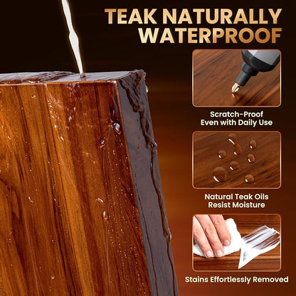 36 Inch Teak Floating Shelves Set of 2 - Image 4