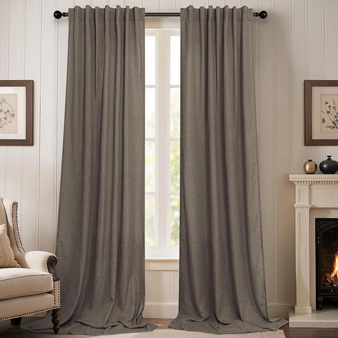 Chocolate Brown Curtains for Living Room 84 Inch Length 2 Panels Set Light by Pitalk