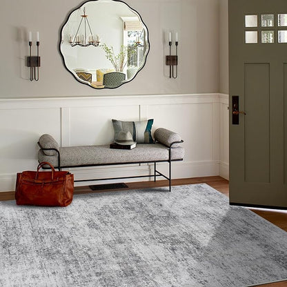 Aelenmu 6x9 Area Rugs for Living Room Bedroom Dining Room Washable Grey | Soft - Image 3