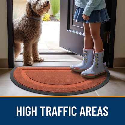 OLANLY Half Circle Front Door Mat Outside 35x23 All-Season Rubber Doormat | - Image 6
