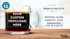 Custom Libbey Clear Glass Coffee Mugs 13 oz. Set of 10, Personalized Bulk Pack - Perfect for Coffee, Tea, Espresso, Hot Cocoa, Other Beverages - Red Bottom