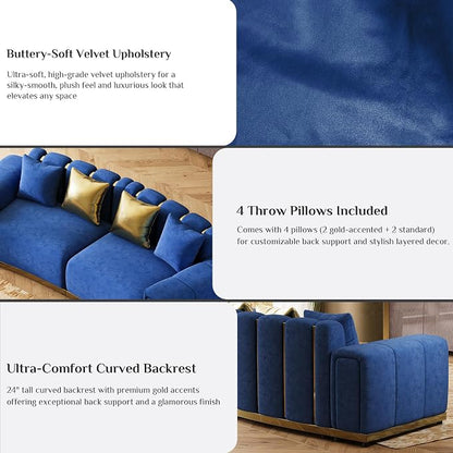 Oversized Velvet Chesterfield Couch - Image 3