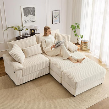 SUNWAVE 74" W Double Chaise Lounge Chair Indoor, Oversized Loveseat - Image 6