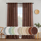 MIULEE Chocolate Brown Linen Curtains 52x96 Inch by MIULEE