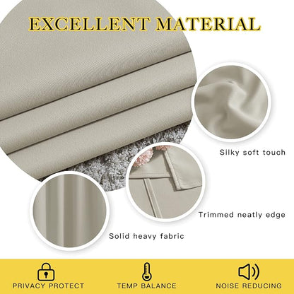 NICETOWN Blackout Bedroom Curtains 48 inches Long - Image 4