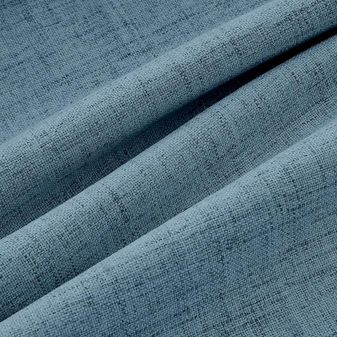 MIULEE 100% Blackout Linen Curtains 42 x 84 Inch Stone Blue 2 Panels | Thermal - Image 9