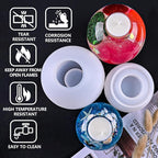 2 Pcs Tealight Candle Holder Resin Molds, Set of Large + Small Sphere Candlestick Silicone Molds for DIY Round Crystals Ball Candle Vessels Craft Epoxy Casting Home Table