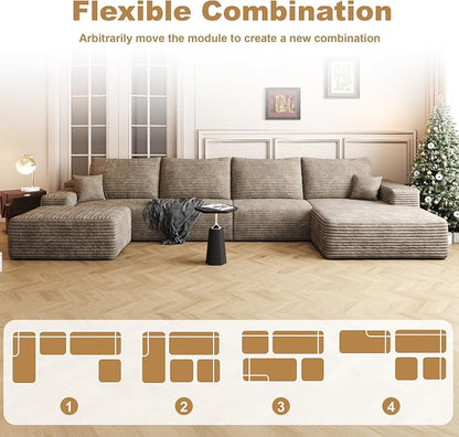 136" Sectional Couches for Living Room Cloud Couch Sofa - Image 6