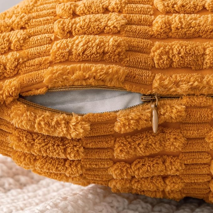 MIULEE Fall Decorative Throw Pillow Covers 20x20 Burnt Orange Pack of 2 | Soft - Image 5
