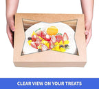 (15 Pack) Cake Boxes with Cake Boards INCLUDED – Easy-Assembly, 14 x 10 x 4 Inch, Dessert Boxes with Window, Stickers – Store & Sell Cakes, Cupcakes, Muffins, & Donuts in Bakery Boxes