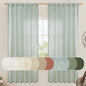 Light Sage Semi Sheer Linen Curtains 72 inch Length by LAMIT