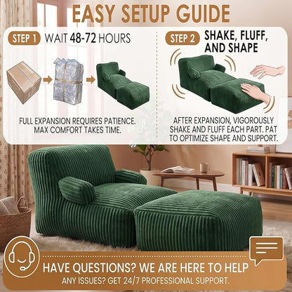 6FT Large Bean Bag Chair Lounger - Image 6