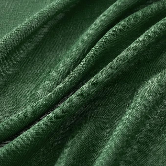 MIULEE Emerald Green Linen Curtains 52x108 Inch - Image 4