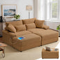 SUNWAVE 74" W Double Chaise Lounge Chair Indoor, Oversized Loveseat by SUNWAVEHOME