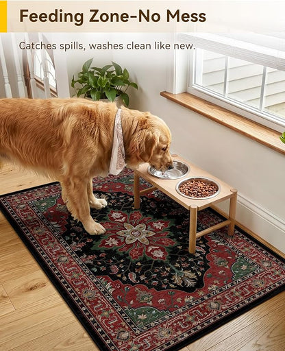 RELEANY Washable Area Rug, Small 2'x3', Water Repellent, Pet Friendly, Vintage - Image 2