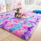 Noahas 6x9 Large Tie-Dyed Pink Purple Blue Fluffy Area Rug Non-Slip by ModernHomeDecor