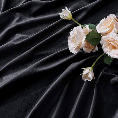 MIULEE Black Velvet Curtains 52x63 inches 2 Panels Luxury Blackout Curtains | - Image 4