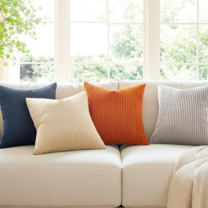 Topfinel Blue and Yellow 24x24 Boho Nordic Couch Throw Pillow Covers Decorative - Image 3