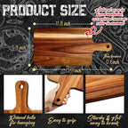 Nuenen 40 Pcs Wood Cutting Board with Handle 15.7 x 7.8 Inch Acacia Bamboo Wooden Serving Kitchen Chopping Boards for Pizza, Bread, Cheese, Charcuterie, Fruit, Vegetables (Acacia)