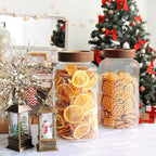 Glass Coffee Jars Spice Jar Round Storage Canister with Wooden Lid Clear Glass Food Jar for Pantry Sugar Tea Coffee Bean Spice Nuts Cookies Bath Salts (2300ml/77oz-2PACK(with spoon）)