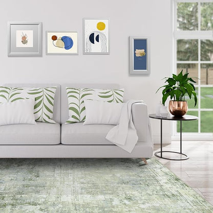 Aelenmu 5x7 Area Rugs for Living Room Bedroom Dining Room Washable Green | Soft - Image 9