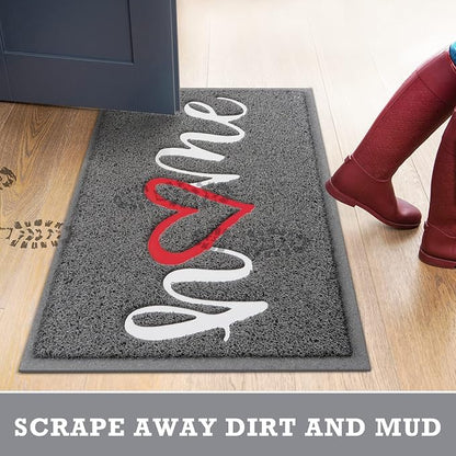 Grey Door Mat Welcome Mats Outdoor Indoor Doormat - Image 7