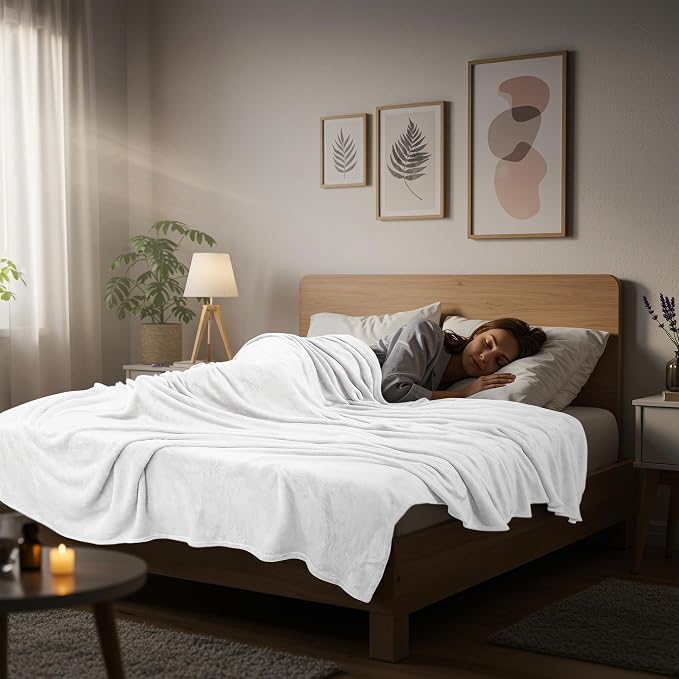 Utopia Bedding Ultra Soft Fleece Bed Blanket Twin Size White | Microfiber Plush - Image 8