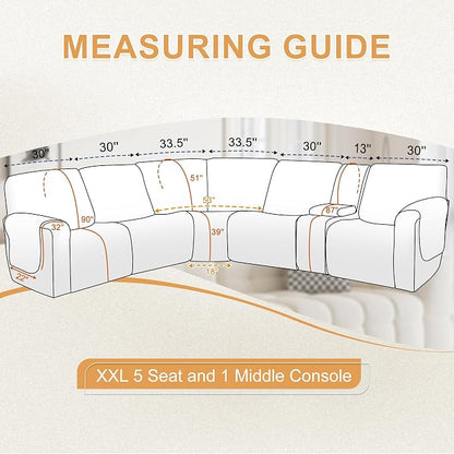 HDCAXKJ 100% Waterproof Reclining Sectional Couch Covers L Shape Recliner Sofa - Image 2