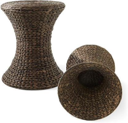 Casafield Hourglass Side Table, Espresso Dark Brown, Hyacinth Round End Table - Image 6