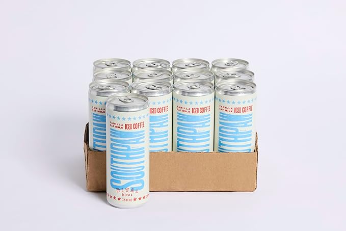 Rival Bros Southpaw Ready to Drink Iced Coffee, Vanilla Oat Milk Flavored, 7.5 Fl Oz, 12 Count, Perfect for On-the-Go, 100mg Caffeine, Easy to Drink Canned Coffee