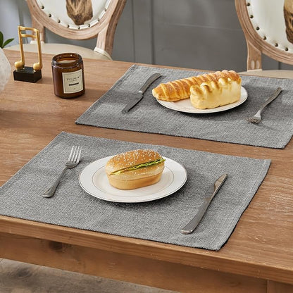 BALCONY & FALCON Placemats Set of 4 Faux Linen Cloth Place Mats Washable - Image 6