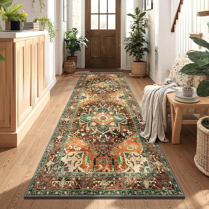 Yamaziot Washable Runner Rug, 3x8 Non-Slip Boho Vintage Hallway Kitchen Rug | by Yamaziot