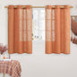 Burnt Orange Linen Curtains 45 inches Long by LAMIT