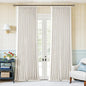 Ivory White Pleated 100% Blackout Linen Curtains 96 Inches Long 2 Panels | by Twodrapes