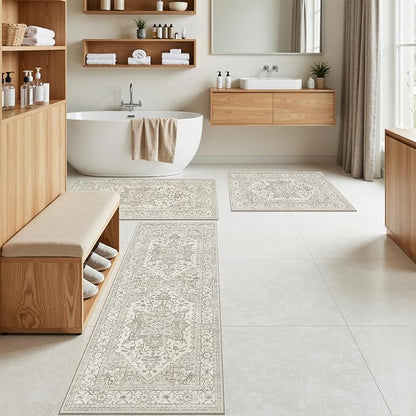 Madane Washable Kitchen Rug Set of 3 Small Area Rugs Non-Slip - Image 4