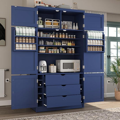 VilroCaz 80.1'' Tall Freestanding Kitchen Pantry Storage Cabinet Cupboard by VilroCaz