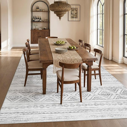 cotiled 6x9 Area Rugs for Living Room: Boho Washable Rug for Dining Room | - Image 7