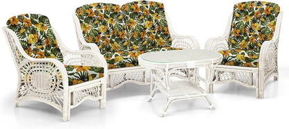 Malibu Lounge Loveseat Sofa Natural Rattan Wicker Handmade Design - Image 5