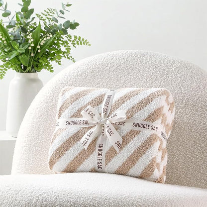 Snuggle Sac Ultra Soft Throw Blanket, Cozy Knitted, Fuzzy Knit Striped - Image 5