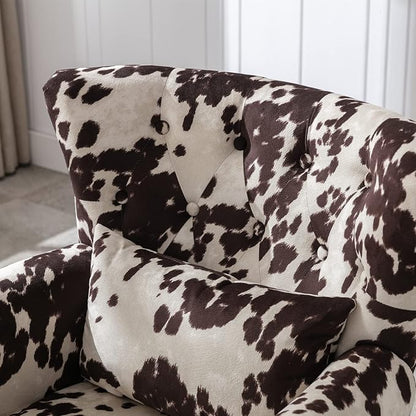 Mid Century Modern Accent Chair Upholstered Armchair Comfy Velvet Tufted - Image 4