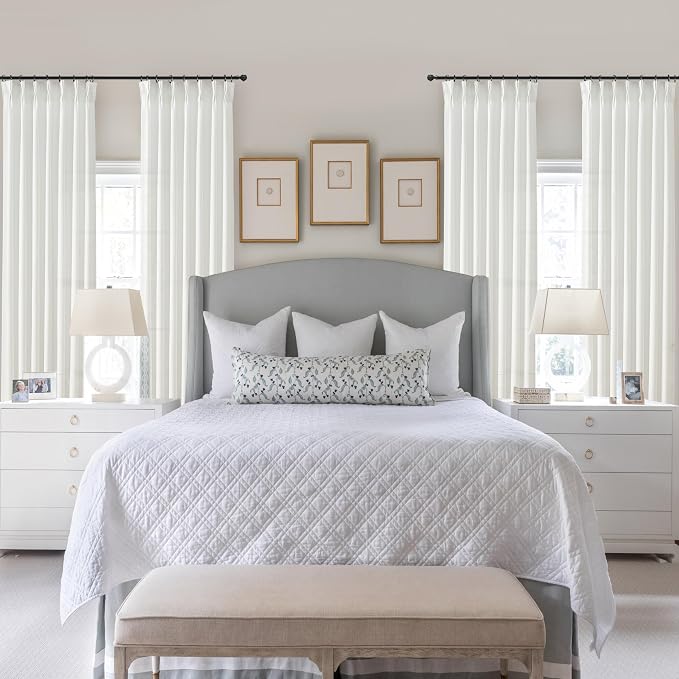 Pinch Pleated Solid White Sheer Curtains 96 Inches Long - Image 6